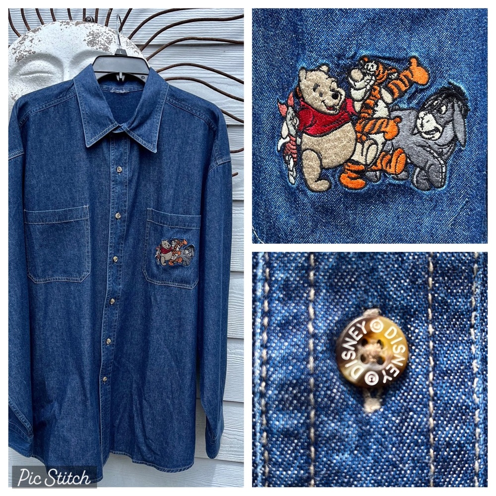 VGT 90s Disney Pooh 3XL Denim Shirt